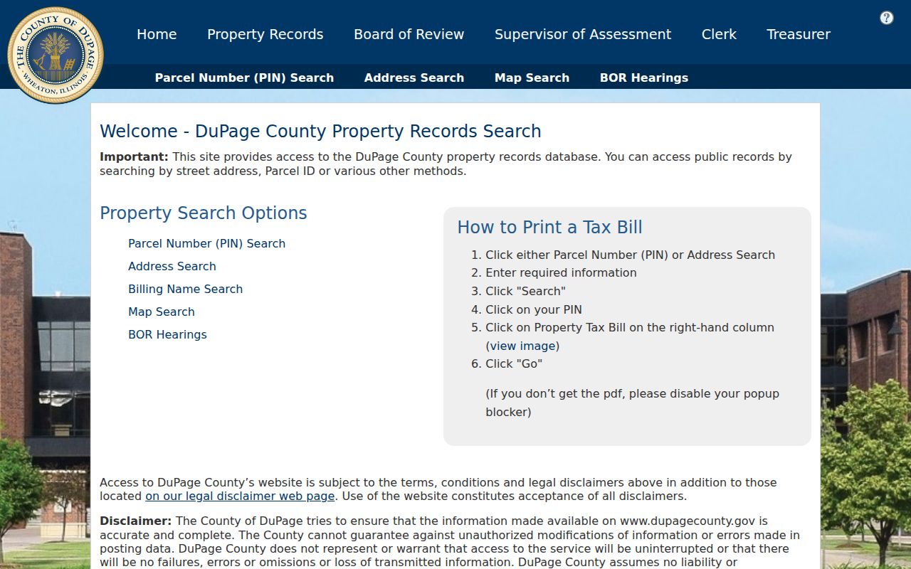 DuPage property lookup for Elk Grove Village records
