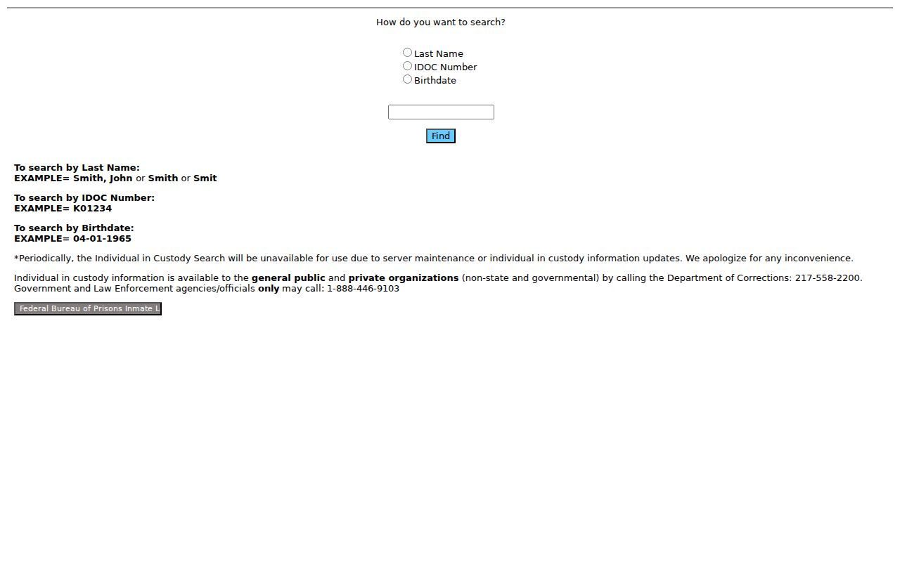 Elk Grove Village resident lookup using Illinois corrections search
